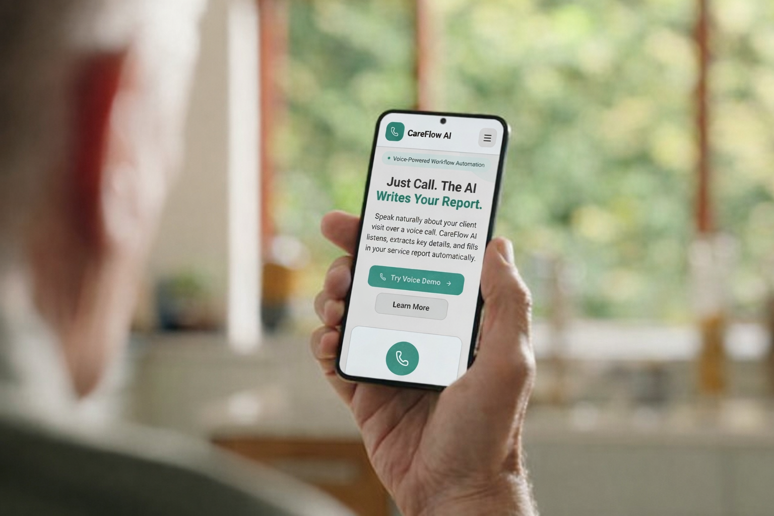 BeeCare mobile care-workflow concept shown on a phone